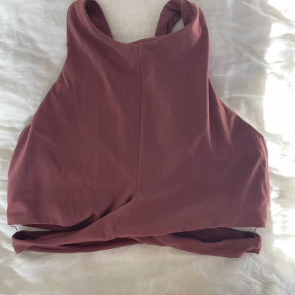 Set of 3 Athleta Conscious Crop Cut Out Bra Large Tawny Rose, White and Black - Picture 6 of 13